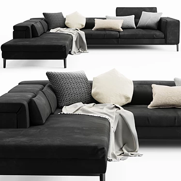 Luxury Italian Leather Sofa 3D model image 1 