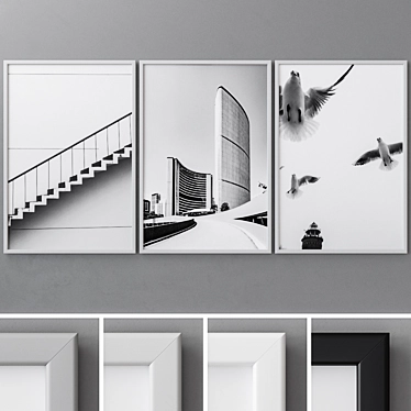 Versatile 4-Color Photo Frames: Set of 30 3D model image 1 