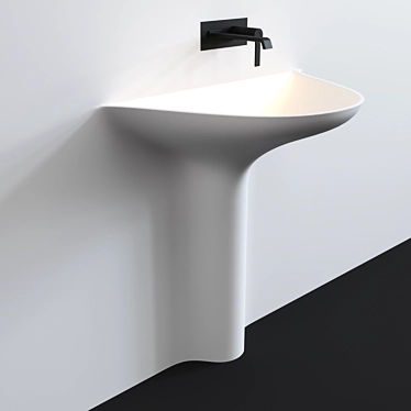 LED Backlit Wall-mounted Sink: Antonio Lupi Calice 3D model image 1 