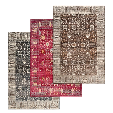 Luxury Rug Set with High-Quality Textures 3D model image 1 