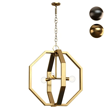 Elegant Copper Chandelier by Crate & Barrel 3D model image 1 