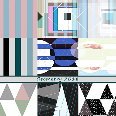 Modern Geometric Wallpaper Collection 3D model image 1 