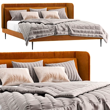 Minimalist Boconcept Austin Bed 3D model image 1 