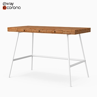 Sleek and Stylish Ikea Lillasen Desk 3D model image 1 