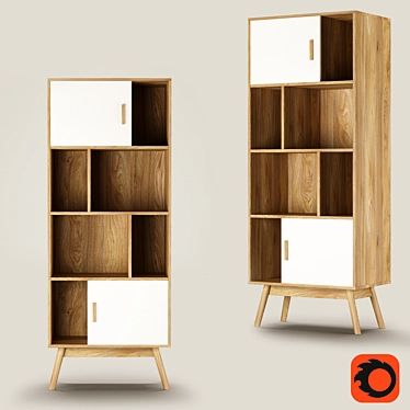 Shelving with 2 doors and 6 niches SHELDON (LA REDOUTE INTERIEURS)
Scandinavian-style 3D model image 1 