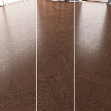 Premium Oak Parquet Set - Seal Brown WWL 3D model image 1 