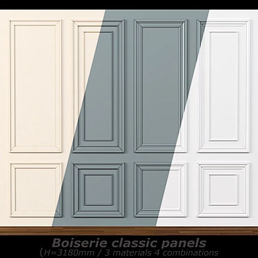 Classic Wall Molding Panels 3D model image 1 