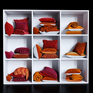Vibrant Cozy Pillow Set 3D model image 1 
