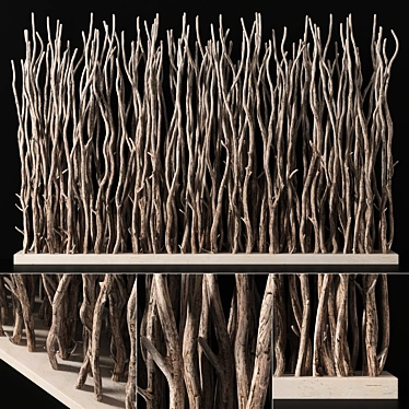 Foldable Branch Screen Decor 3D model image 1 