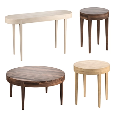 Wooden Elegance: Secret Sits Tables 3D model image 1 