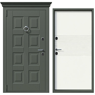 Modern Thermowood Doors 3D model image 1 