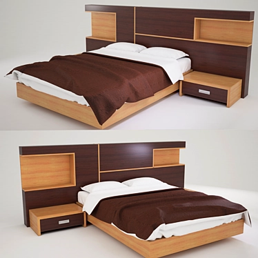 Modern 2015 Bed: V-Ray Render 3D model image 1 