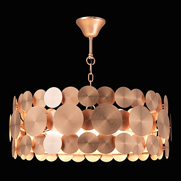 Elegant Brass Pendant Chandelier 3D model image 1 