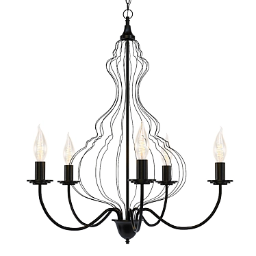 Modern Black Ceiling Chandelier 3D model image 1 