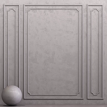 Opal Gray Decorative Plaster with Molding 3D model image 1 