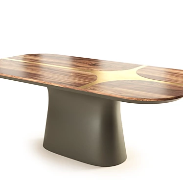 Lux Brass Dining Table: Zaha S035 3D model image 1 