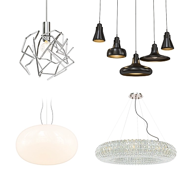 Modern Crystal Pendant Light Collection 3D model image 1 