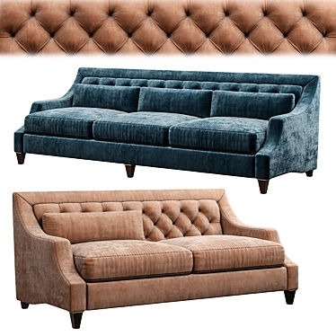 Max Tufted Sofa by BAKER - Luxurious and Stylish 3D model image 1 