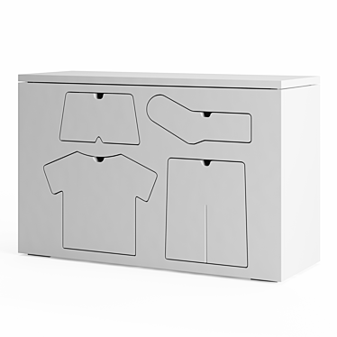 Modern 6-Drawer Dresser 3D model image 1 