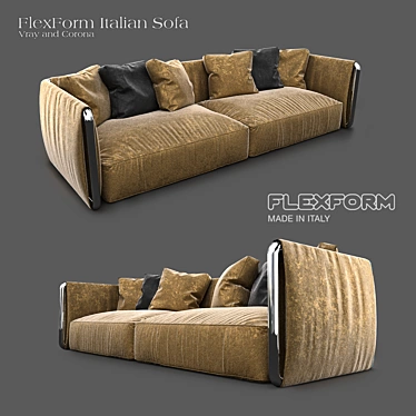 Elegant Italian Sofa 3D model image 1 