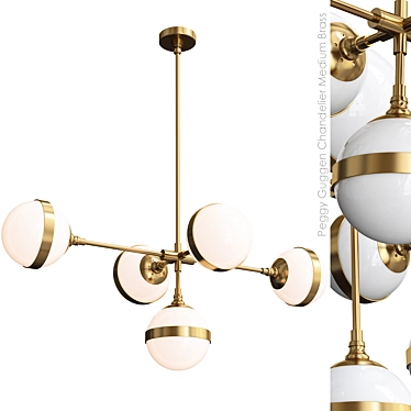 Peggy Guggen Chandelier - Timeless Mid Century Brass Beauty 3D model image 1 