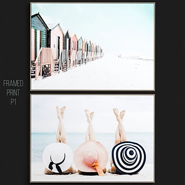 Coastal Framed Prints Set 3D model image 1 