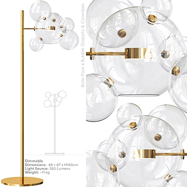 Bolle Floor Bubble Lamp: Modern Elegance 3D model image 1 