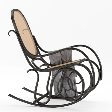 Eleganzia Rocking Chair: Handcrafted by Gebruder Thonet 3D model image 1 