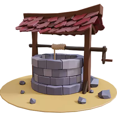 Poly Well: Minimalistic 3D Art 3D model image 1 