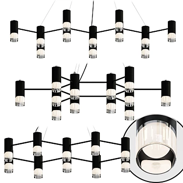 Scandinavian Style Molecular Pendant 3D model image 1 