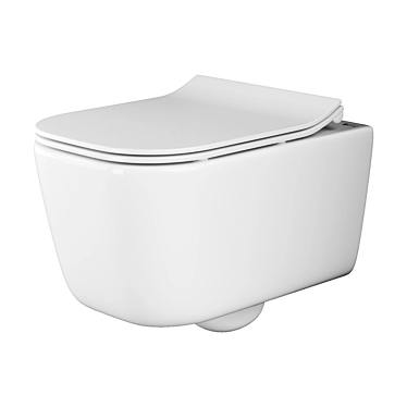 Sleek Wall-Mounted Toilet 3D model image 1 