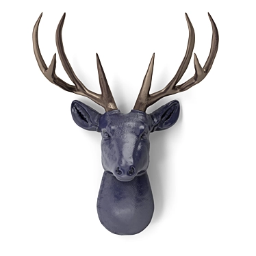 Elegant Deer Head Decoration in 4 Colors 3D model image 1 