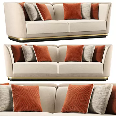 FRATO Halki Sofa: Modern Comfort in a Stylish Design 3D model image 1 