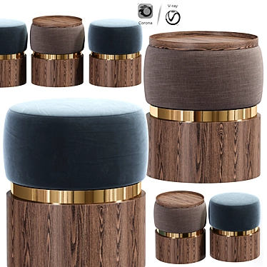 Bonnie Stylish Pouf Stool 3D model image 1 