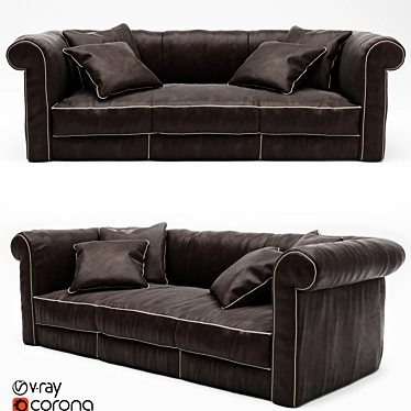 Luxury Baxter Alfred Soft Sofa 3D model image 1 