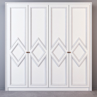 Elegant Ivory Wardrobe 3D model image 1 