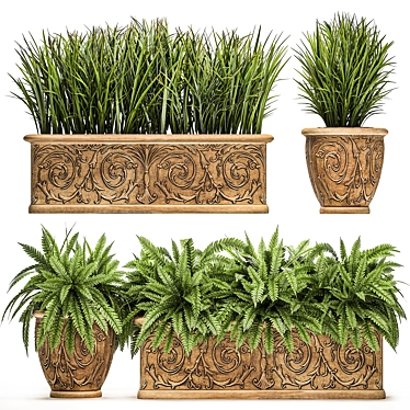 Exotic Plant Collection: Classic Vases for Outdoor Décor 3D model image 1 