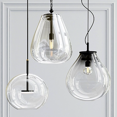 Sleek Glass Pendant Light for Chic Interiors 3D model image 1 