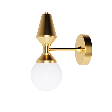 Elegant Brass-Nickel Sconce 3D model image 1 