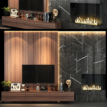 Transformable TV Wall Set 3D model image 1 