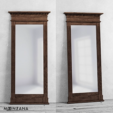 Metropolis Oak Mirror 3D model image 1 