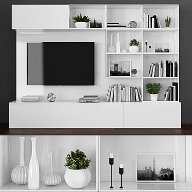 Modern TV Stand Set 100 3D model image 1 