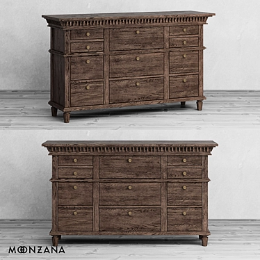 Metropolis Oak Chest 3D model image 1 