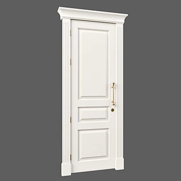 Sleek White Door 3D model image 1 