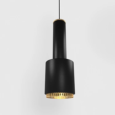 Alto Black Pendant Light: Modern, Adjustable Height 3D model image 1 