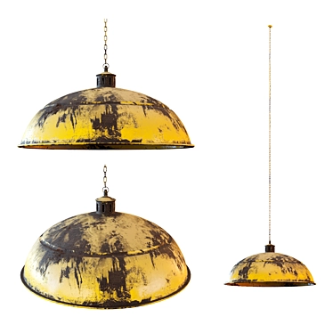 Yellow Rustic Pendant Light 3D model image 1 