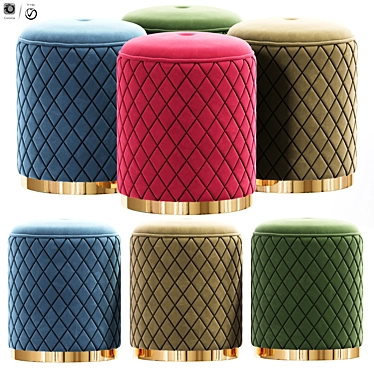 Contemporary Patterned Pouf 3D model image 1 