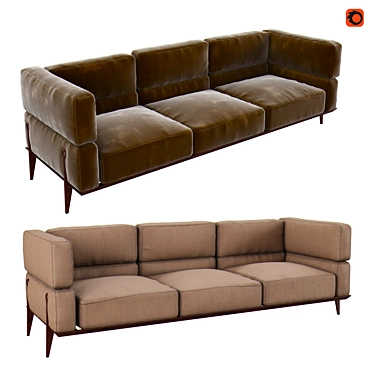 Realistic 3D Sofa Model 3D model image 1 