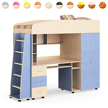 Legenda K01 + LP04 Kids Modular Bed 3D model image 1 