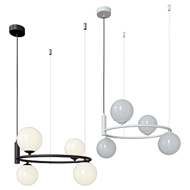 Maytoni Pendant Lamp: MOD013PL-04B and MOD013PL-04W 3D model image 1 